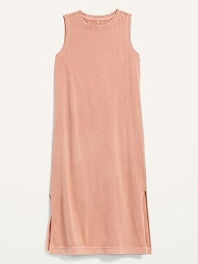 Vintage Specially Dyed Old Navy Sleeveless Tank Midi Dress in Blush Pink Small